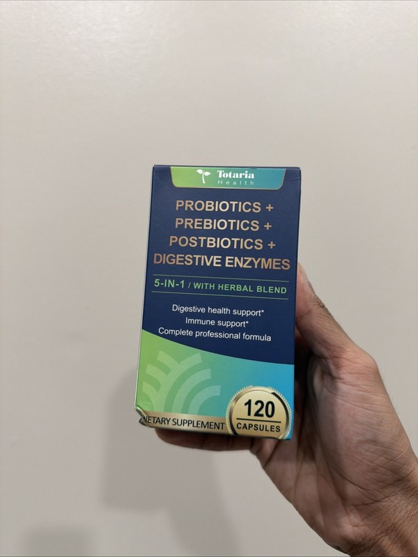 Totaria 5-In-1 Probiotic Prebiotic & Postbiotic for Women Men, 60 Billion CFU 24
