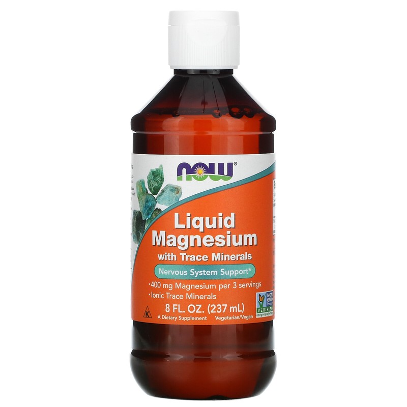 Now Foods Liquid Magnesium with Trace Minerals 8 fl oz 237 ml GMP Quality