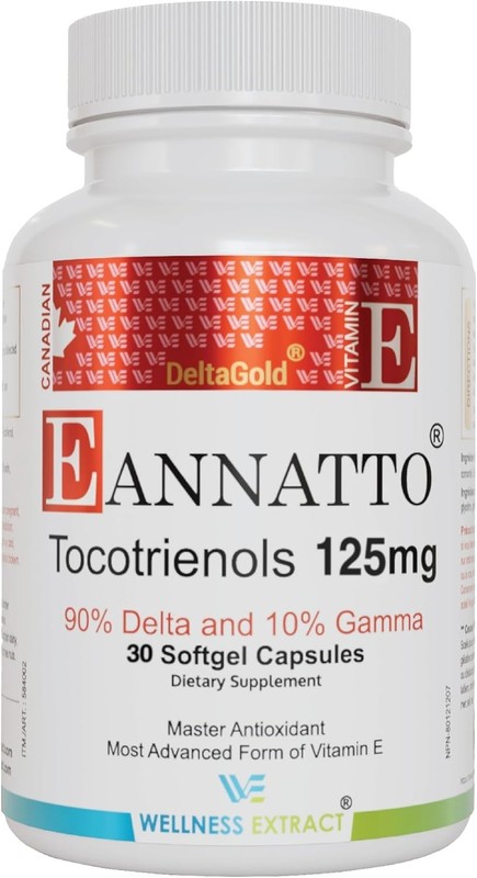 E Annatto Tocotrienols Deltagold 125mg, Vitamin E Tocotrienols Supplements 60…