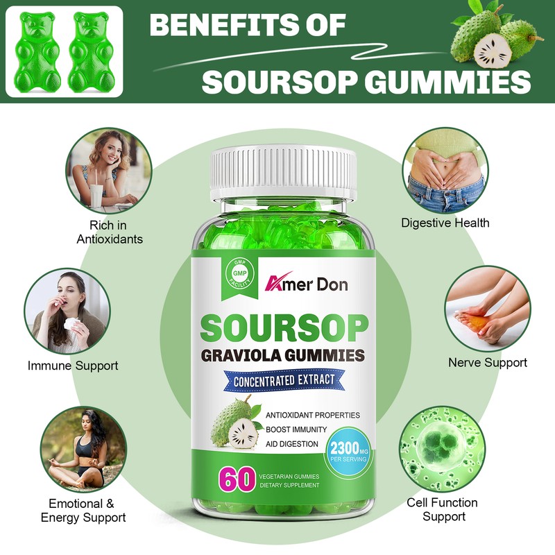 Soursop Graviola Extract ANTI-AGE 2300mg Healthy Body,Immune Boost new gallery