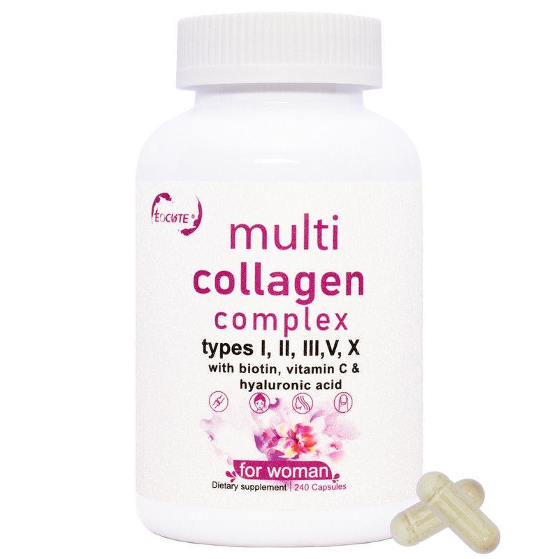 Multi Collagen Pills 2250mg – 240 Capsules – Hair, Skin, Nails, Bones US NEW