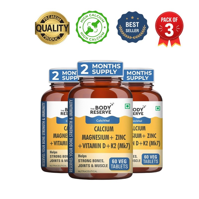 3 Pack The Bo.dy Reserve Calcium K2 MK7 180 Tablets Veg