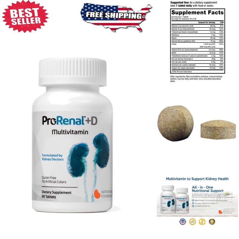 ProRenal+D Kidney Multivitamins – 90-Day Gluten-Free Supply for Optimal Health