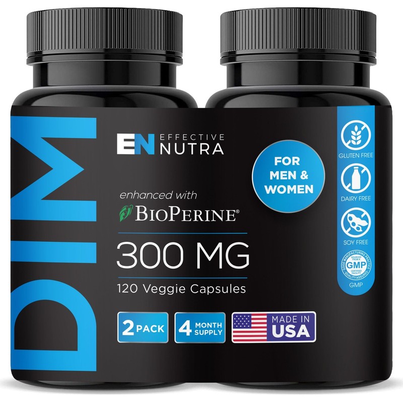 DIM 300mg + BioPerine, Extra Strength Estrogen Blocker for Men & Hormone Bala…