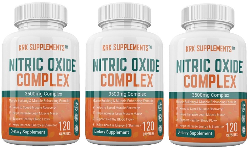 3 Btl Nitric Oxide 3500mg L-Arginine Citrulline Build Muscle Pump Growth Pills