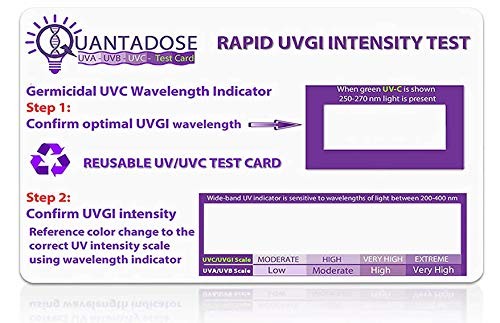 2nd Gen QuantaDose® Reusable UVC Light Test Card with UV Intensity Strip Sens…