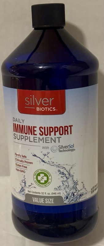 Silver Biotics Daily Immune Support Supplement With SilverSol Tech 32oz BB 8/27