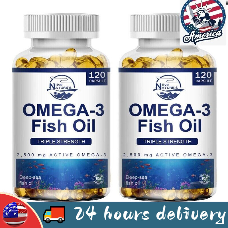 240PCS Omega 3 Fish Oil 3x Strength 2500Mg Capsules-Heart Brain & Joint Support
