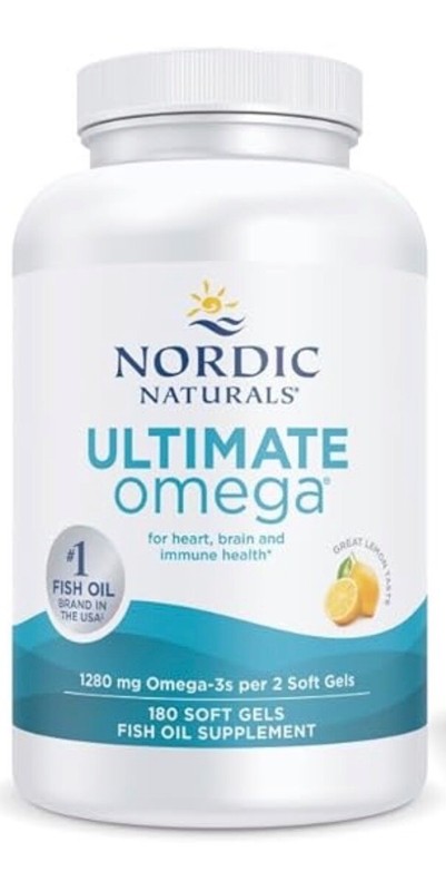 Nordic Naturals Ultimate Omega Lemon 1280mg Softgels – 180 Count – NEW