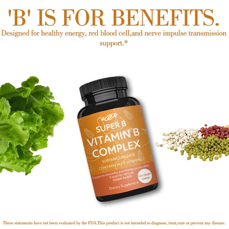 Vitamin B Complex Capsules-with B1,B2,B3,B5,B6,B12 Energy Support Immune Booster gallery