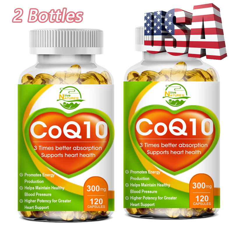 240Pcs COQ 10 Coenzyme Q-10 300mg Heart Health Support,Increase Energy & Stamina