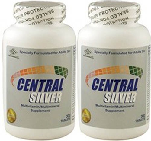 2 x Multivitamin Multimineral Central Silver for Adults 50+ 300 tablets/bottle