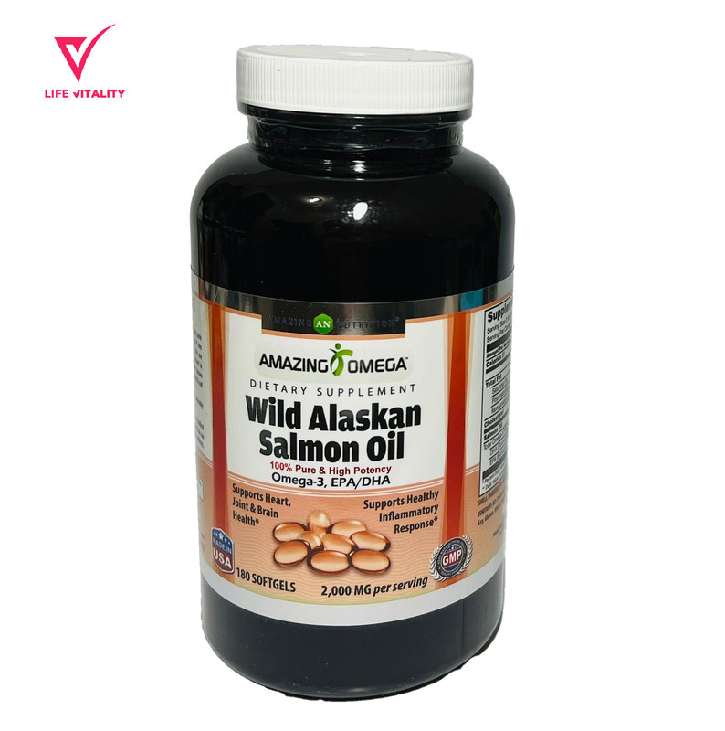 Wild Alaskan Salmon Oil 2000 mg per serving 180 Softgels Omega-3