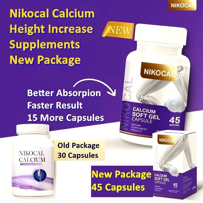 NIKOCAL Calcium Supplement Increase Height Nourish Bone Vitamin 1,500 mg 45 caps gallery