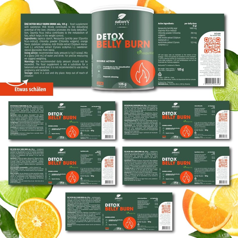 Nature's Finest Detox Belly Burn Fat Burning & Liver Detox Powder 4x125g gallery