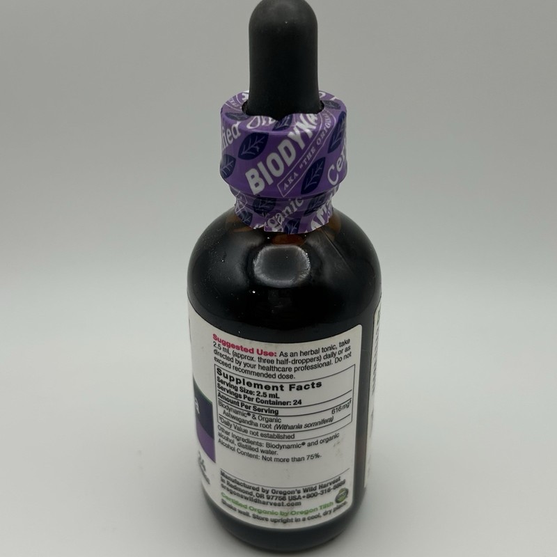 Oregon's Wild Harvest Biodynamic Ashwagandha Extract 2 fl oz (59 ml) Exp 07/2029 gallery