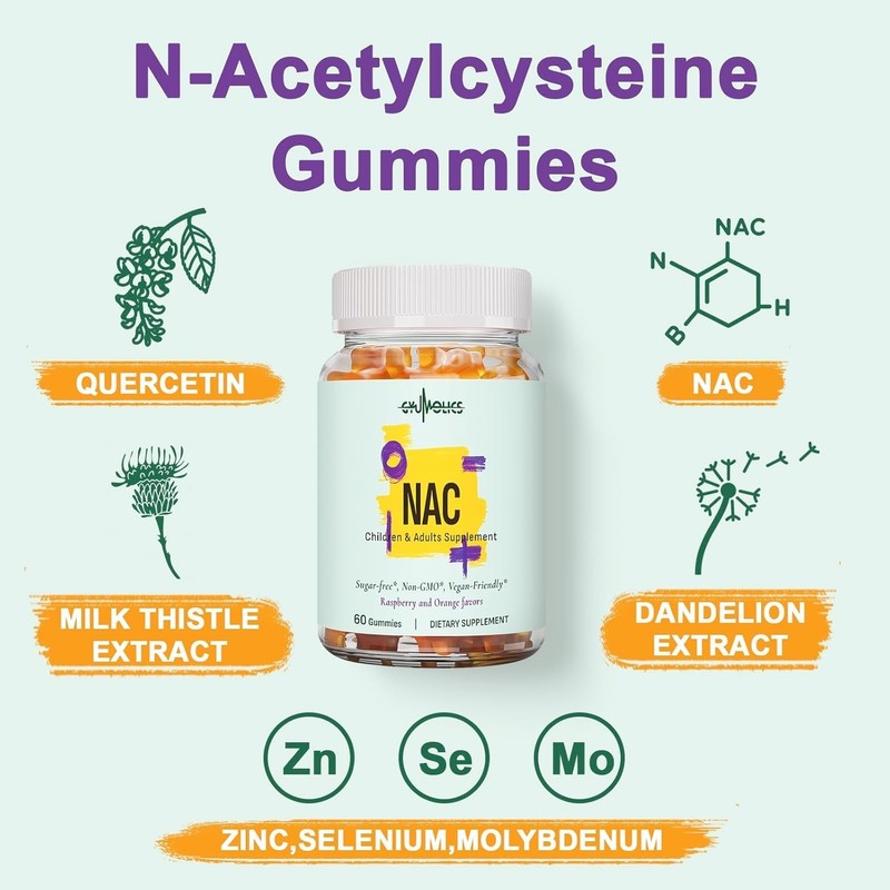 NAC Supplement 1000mg for Adults & Kids ~ N-Acetyl Cysteine Quercetin Zinc Etc