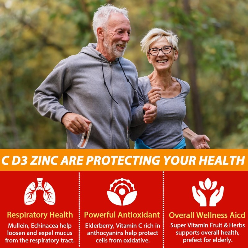 Sugar Free Vitamin C + D3 + Zinc Gummies for Adults 50 60 Count (Pack of 2) gallery
