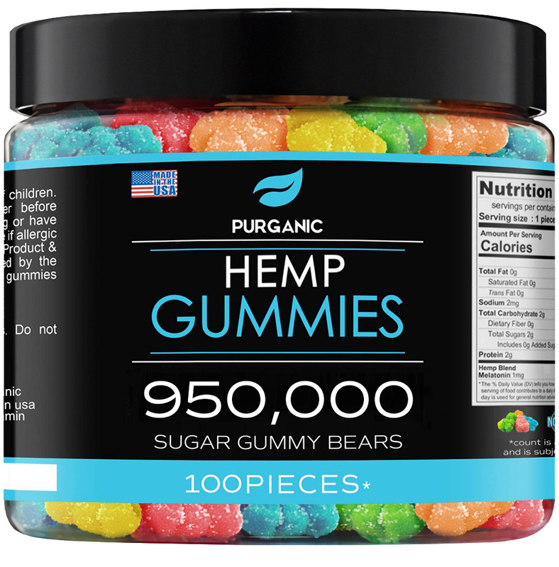 Natural Gummies for Stress Relief – Sour – For Pain, Insomnia & Anxiety – 100ct