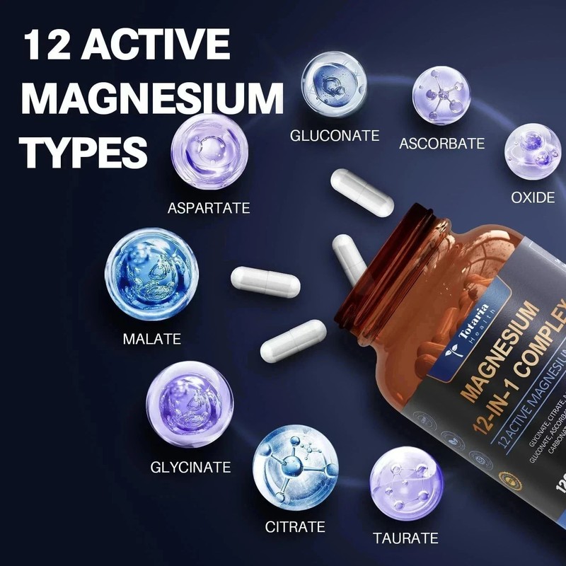 Magnesium Complex 700mg 12 in1 Magnesium Supplement with Glycinate Citrate-2 Pcs gallery