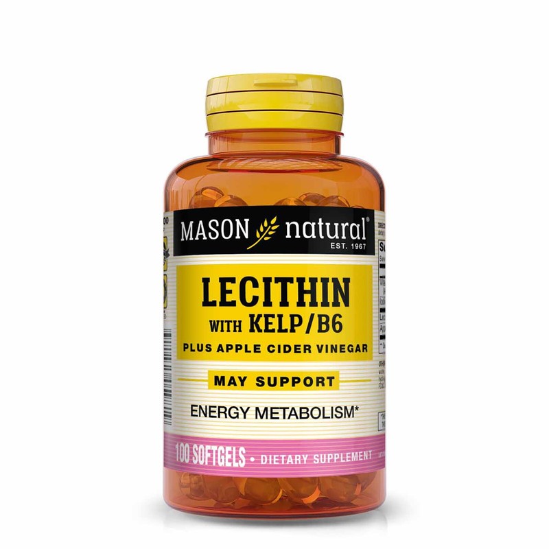 Mason Natural Lecithin with Kelp/Vitamin B6 + Apple Cider Vinegar - 100 Softgels