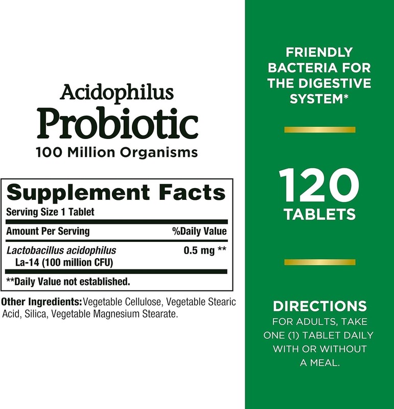120 Tabl Probiotics 100 Million CFU Potency for Healthy Digestive Immune Health gallery