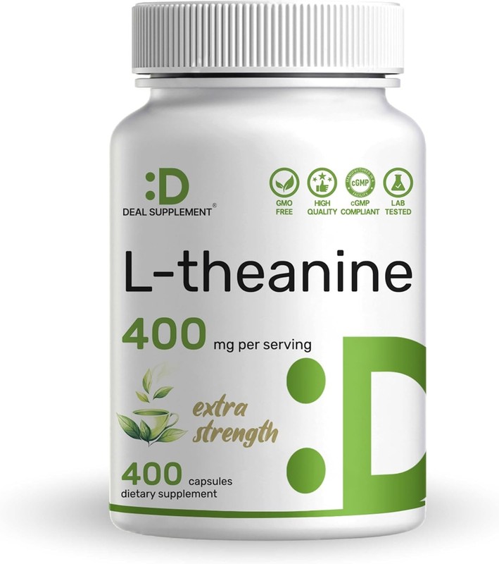 L-Theanine 400mg, 400 Capsules – Extra Strength Theanine Supplement – Amino…