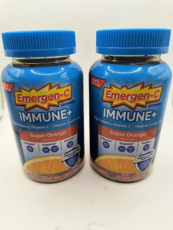 Two Emergen-C Immune Plus with Vitamin D Super Orange Flavor 45 Gummies Ex 07/26