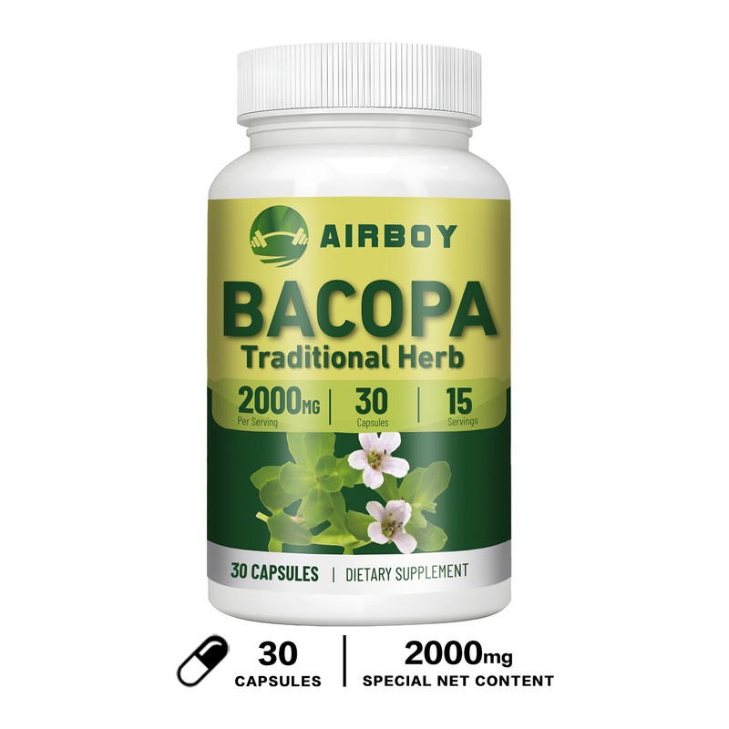 Bacopa Monnieri 2000mg – Brain Support, Gluten Free,Mental Performance – Non GMO