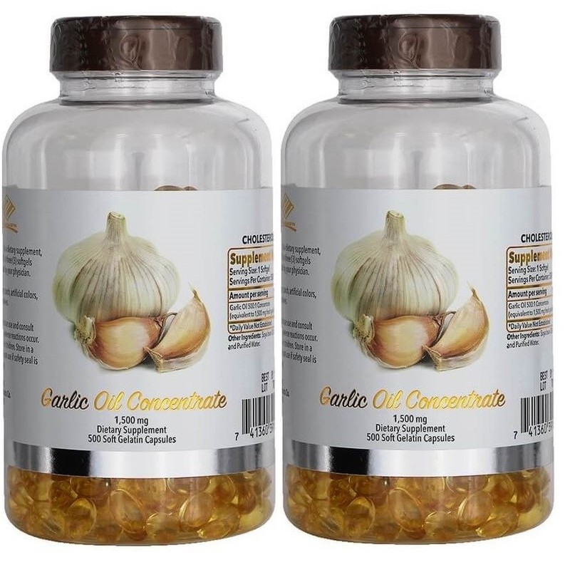 2 x Nu-Health Garlic Oil (500 Softgels / 1500 MG) 1000 softgels total