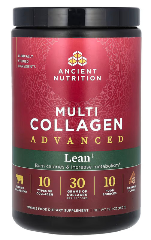 Ancient Nutrition Advanced LEAN Multi Collagen Powder Protein 15.9 oz CINNAMON