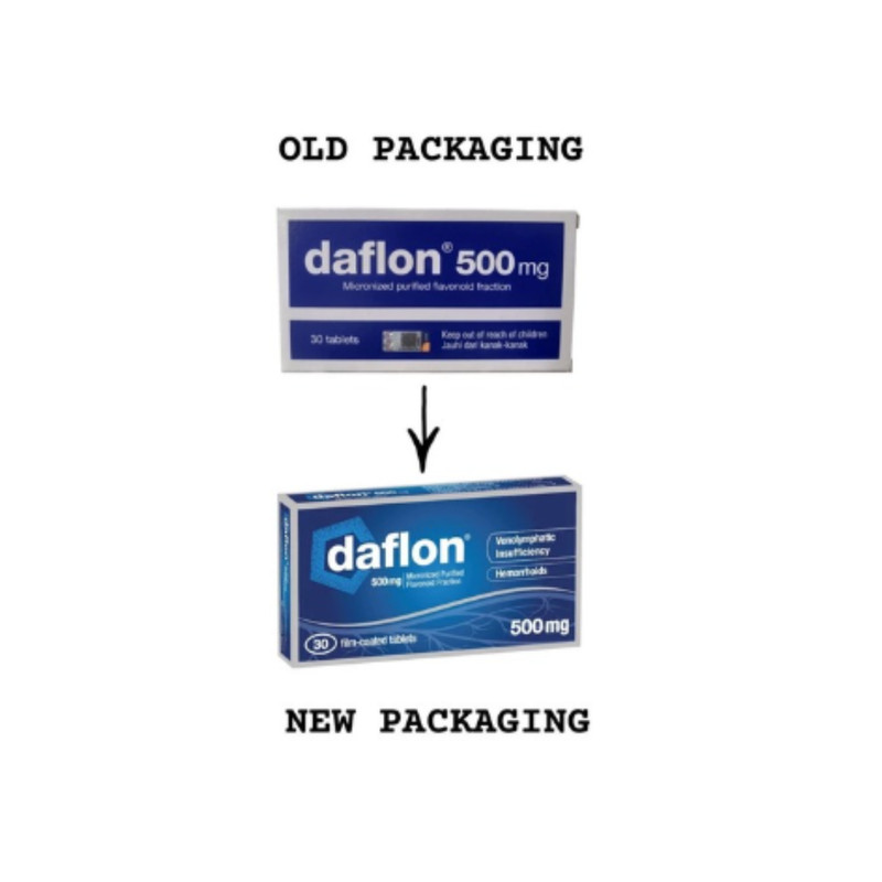 (FREE SHIP) Up to 1 x DAFLON 500mg 30s Tablets Plant-Based Flavonoid Supplement gallery
