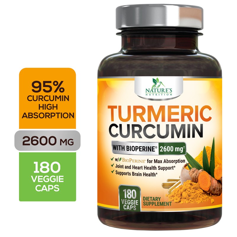 Turmeric Curcumin with Bioperine 2600mg High Absorption Triple Strength Capsules