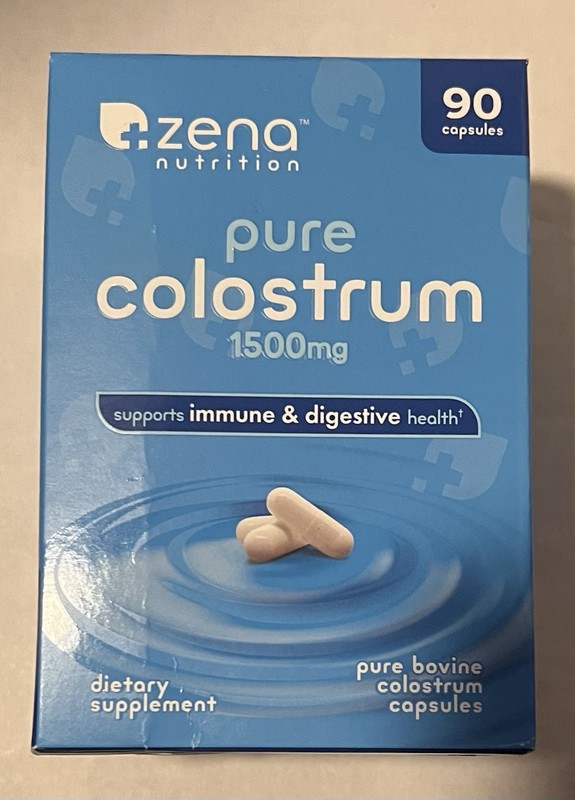 Zena Nutrition Pure Colostrum 1500Mg 90 Capsules Exp 12/26