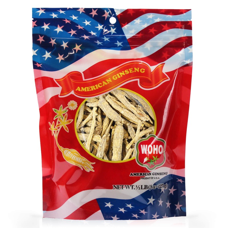 WOHO Cultivated American Ginseng #135.8 Half Short Small #2 8Oz Bag