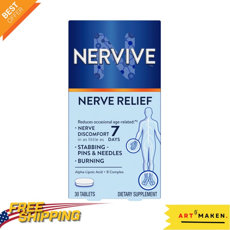 Nerve Relief Supplement – 30 Sugar-Free Tablets with Alpha Lipoic Acid & B Vi…