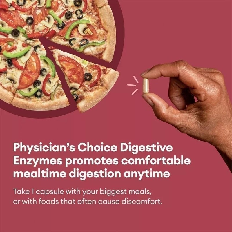 Physician's CHOICE Digestive Enzymes - Multi Enzymes, Organic Prebiotics - 60 CT gallery
