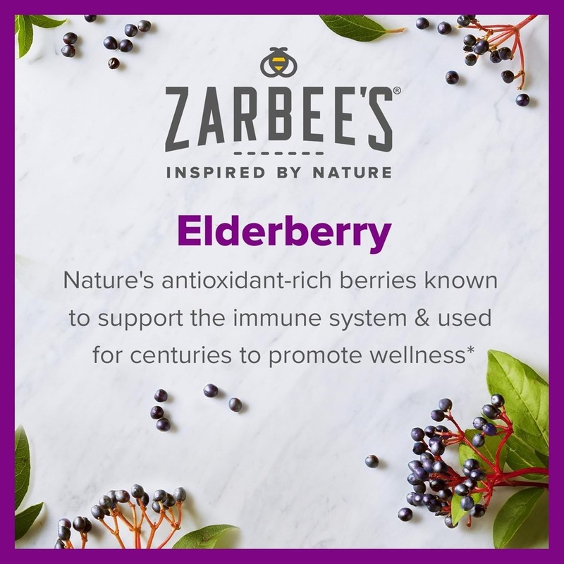 Zarbee’s Elderberry Gummies Daily Immune Support Supplement with Vitamins A C D gallery