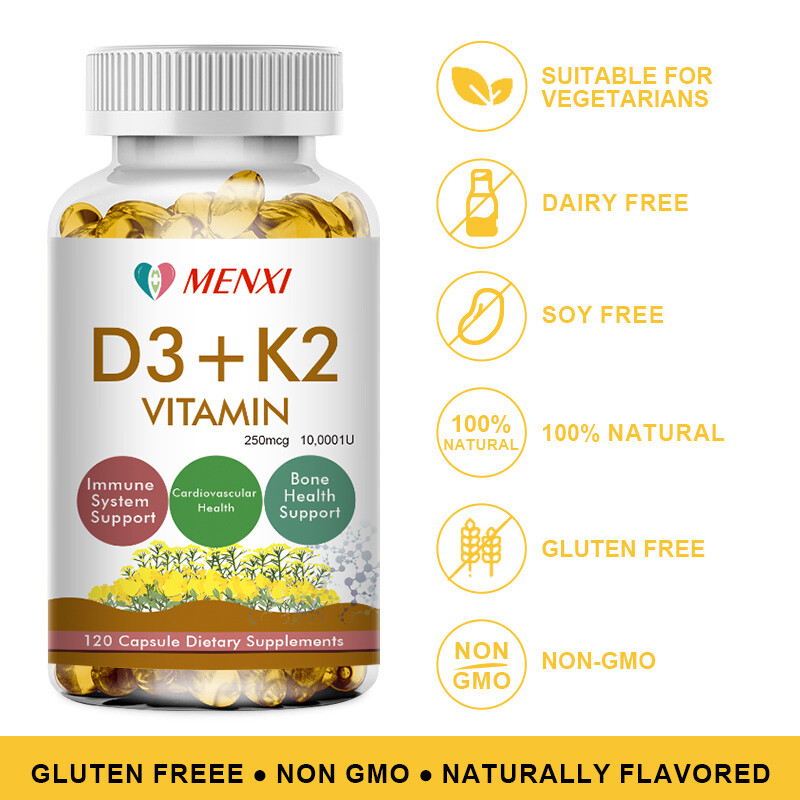 Vitamin D3+K2 Capsules 10000IU-Supports Immune Health,Heart Health,Bones, Muscle gallery