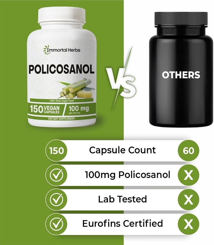 Policosanol 100mg Cholesterol & Heart Support Supplement Derived from Sugar Cane gallery