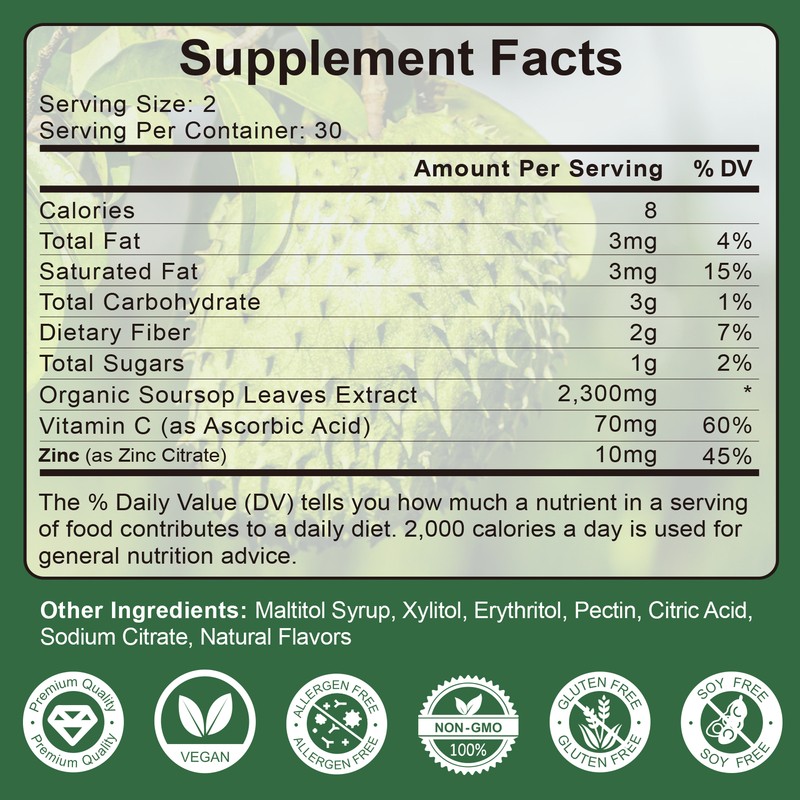 Soursop Graviola Extract ANTI-AGE 2300mg Healthy Body,Immune Boost new gallery