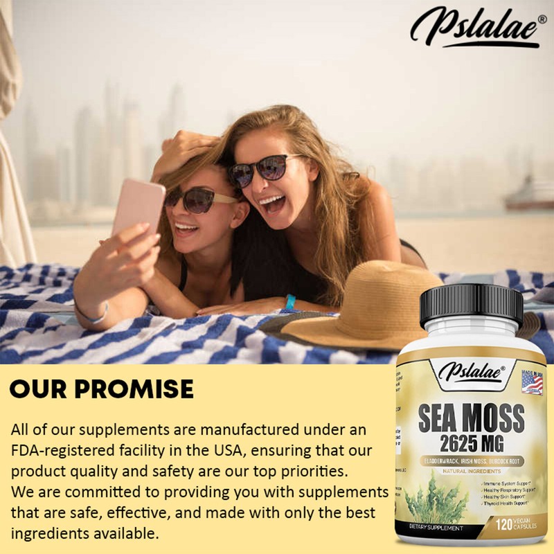 Sea Moss Capsules 2625mg - Irish Moss & Burdock Root - Thyroid & Immune Support gallery
