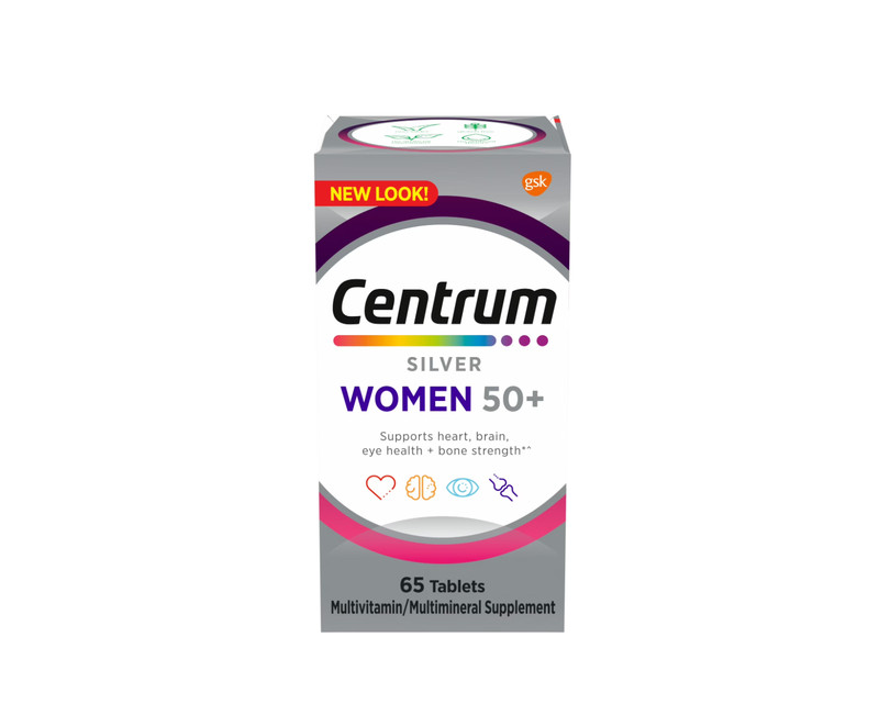 Centrum Silver Womens 50 Plus Multivitamin With Vitamin B, C, D3 & E, 65 Count