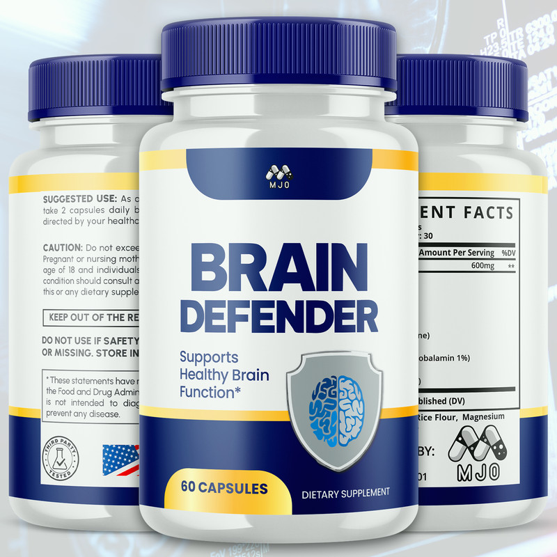 (3 Pack) Brain Defender Advanced Brain Supplement BrainDefender 180 Capsules gallery