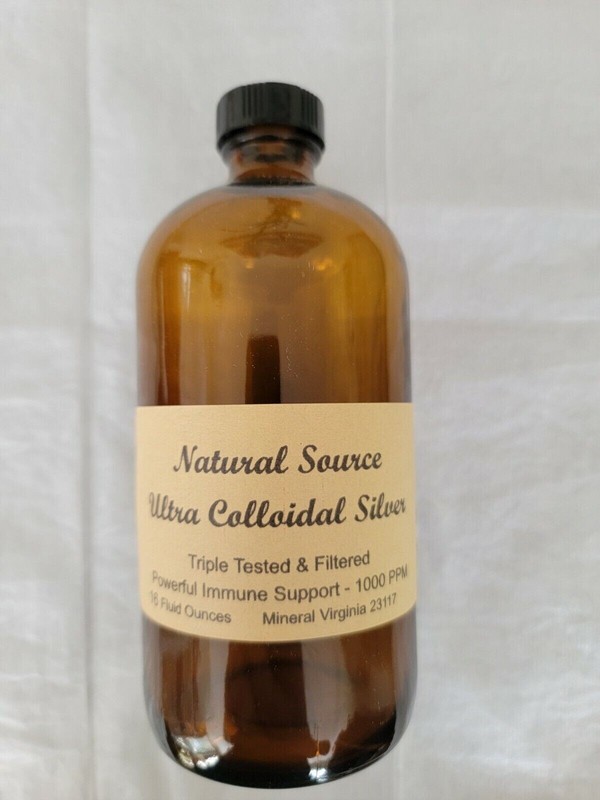 3 Bottles – Natural Source Ultra Colloidal Silver 1000 PPM – 16 oz Glass Bottles