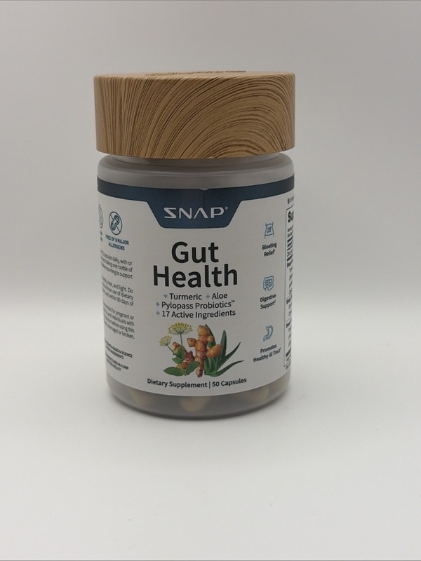 Gut Health Supplements – Digestive Enzymes, Bloating Relief (60 Capsules) New