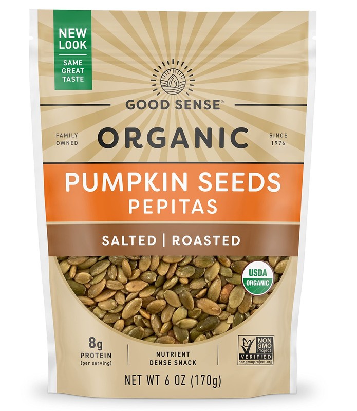 Good Sense Roasted Salted Organic Pumpkin Seeds, 6 Ounce 6 (Pack of 1)