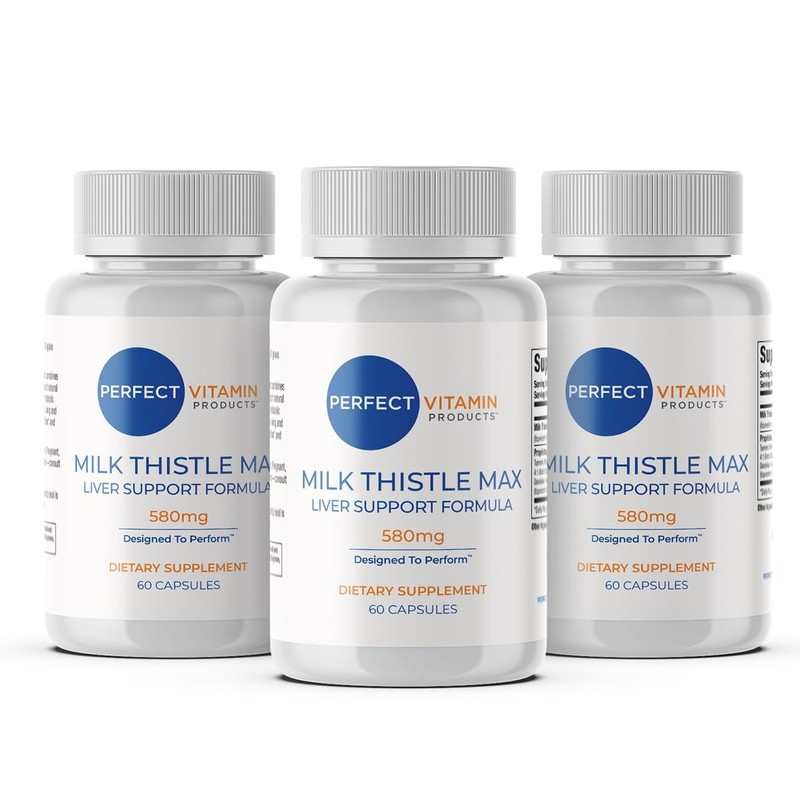 Perfect Vitamin Products Milk Thistle Max Liver Support – 580mg with Dandelio…