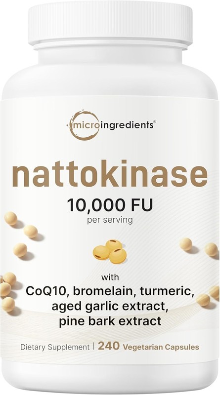 Nattokinase 10,000 FU Vegetarian Capsules Non-gmo Lab Tested Cgmp Made