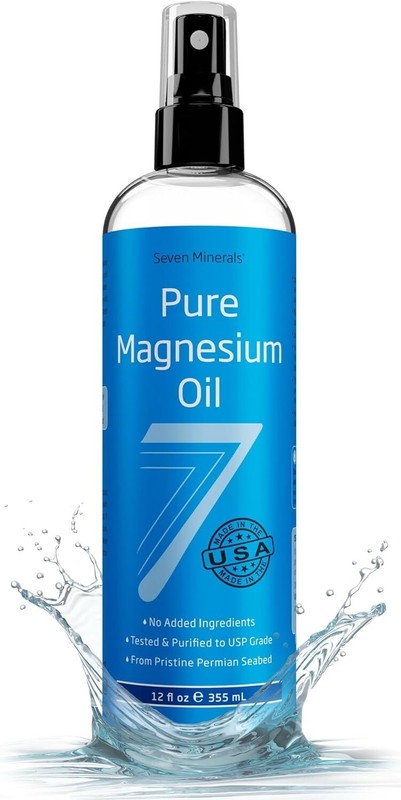 Pure Magnesium Oil Spray – Big 12 fl oz (Lasts 9 Months) – USP Grade Magnesium